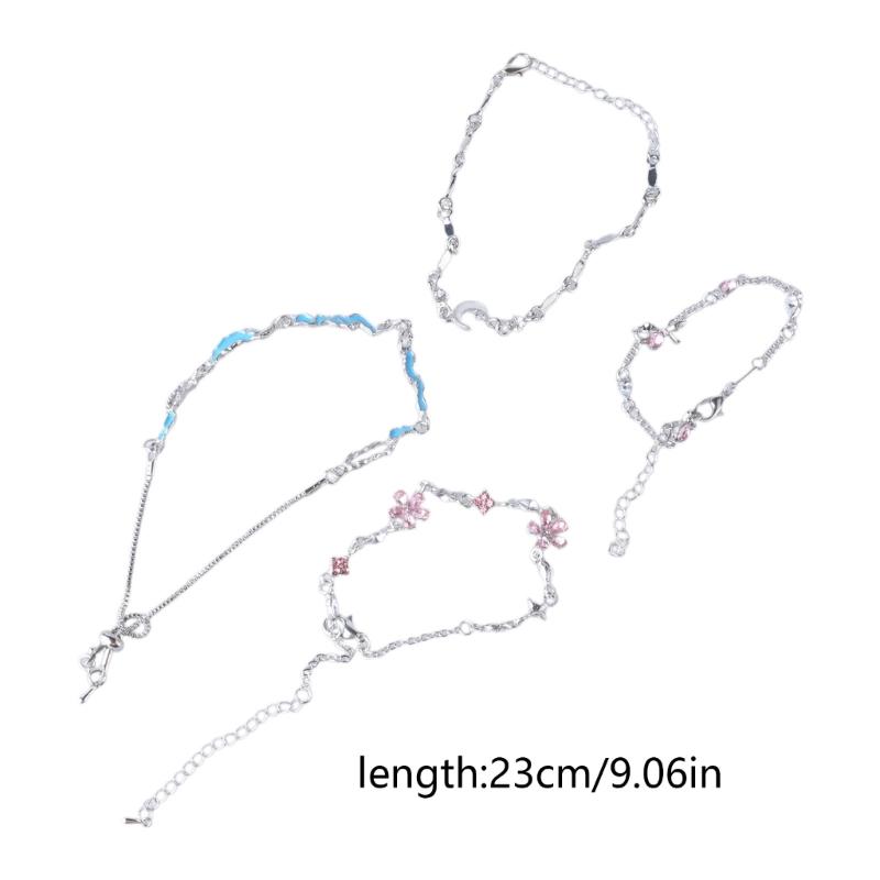 Shimmering Rhinestones Bracelet Fashionable Silver Plated Handchain Adjustable Length Wristchain Stylish Party Jewelry