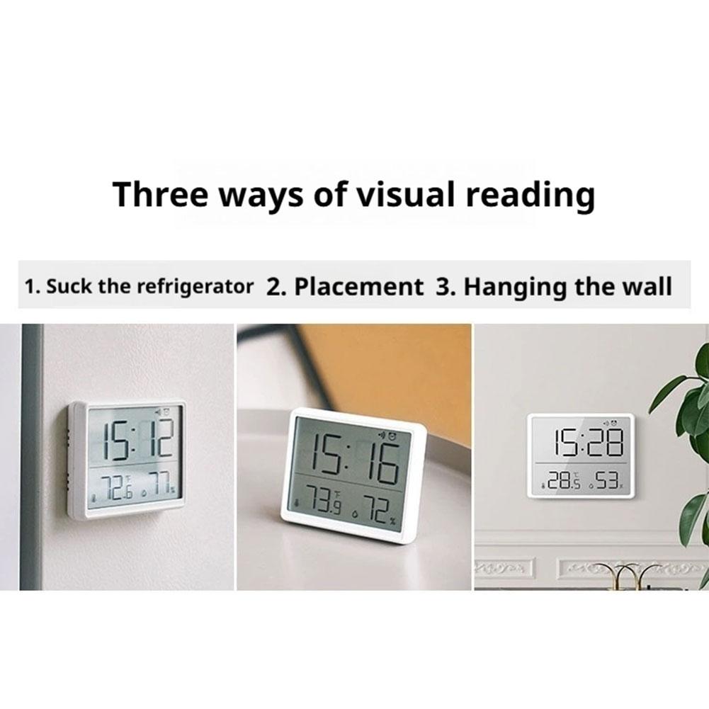 Magnetic LCD Digital Clock Wall Mounted Refrigerator wall Alarm Clock Ultra Thin Desk Clock for Bedside Living Room