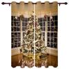 Christmas Tree Lights Christmas Theme Hall Curtains For Living Room Kitchen Boy Girl Bedroom Long Window Curtain Home Decor