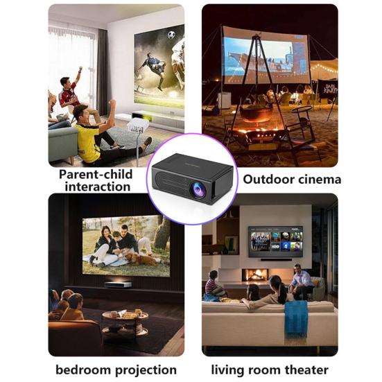 Mini LED Projector Supporting 1080P Wired Phone Screen Synchronization Portable Outdoor Home Theater Video Movie Projector