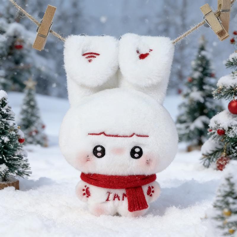 Söt Tecknad Plysch Liten Kanin Nyckelring Kawaii Kanin Gosedjursdocka Ryggsäcksberlock Dekorativa Bilnyckelring Tillbehör Gåva