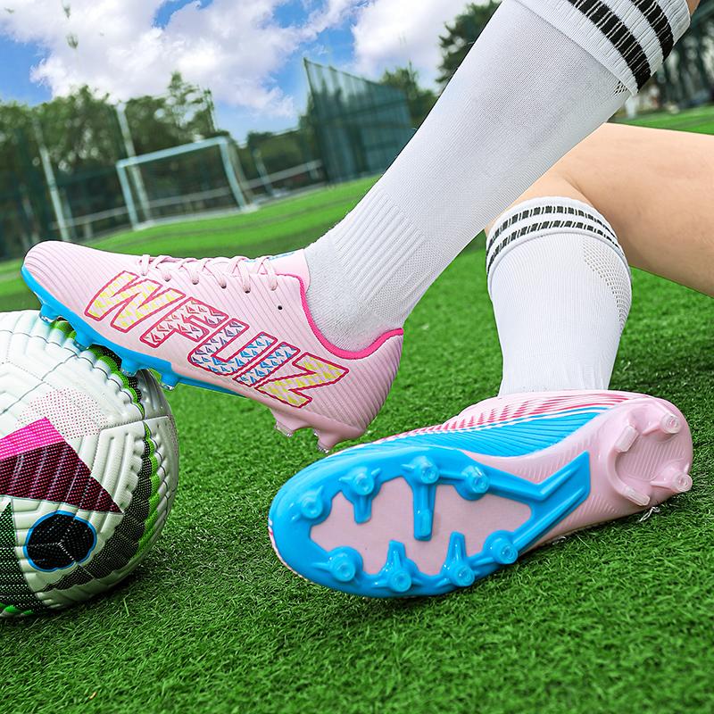 Nowe Męskie Buty Piłkarskie Treningowe Sportowe Buty Piłkarskie Korki Chłopcy Outdoor Długie Kolce Antypoślizgowe Oddychające Mecz Wygodne