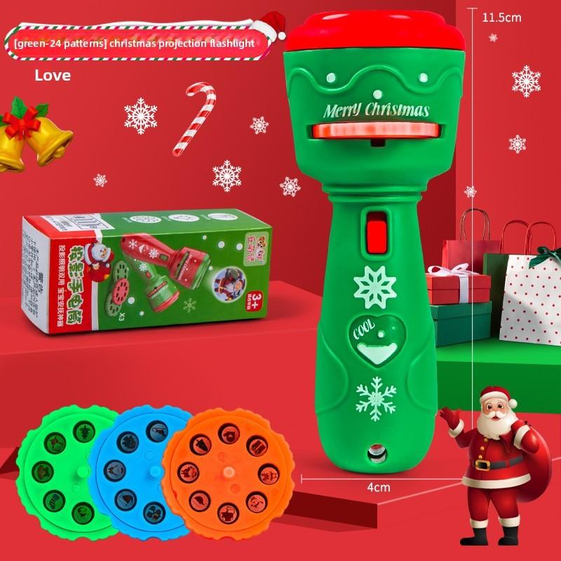 Christmas Toy Projection Flashlight For Kids With Led Light And Visual Development