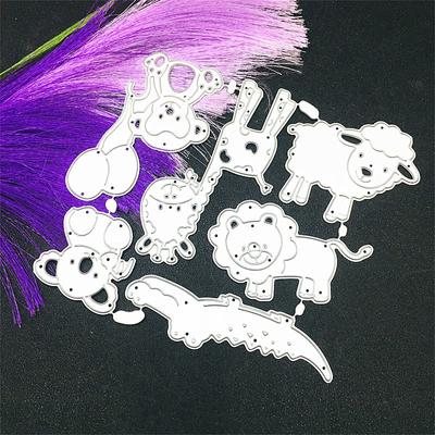 Giraffe Crocodile Fauna Background Metal Cutting Dies Dots Frame Stencils Die Cut for DIY Scrapbooking Embossing