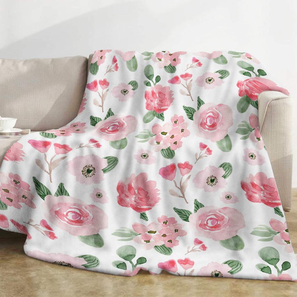 Colored Roses Printed Blanket for Sofa Bed Travel Camping Living Room Office Conditioning Blanket for All Seasons Gifts