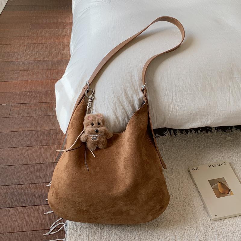 Suede large-capacity tote bag autumn new fashion high-value armpit bag