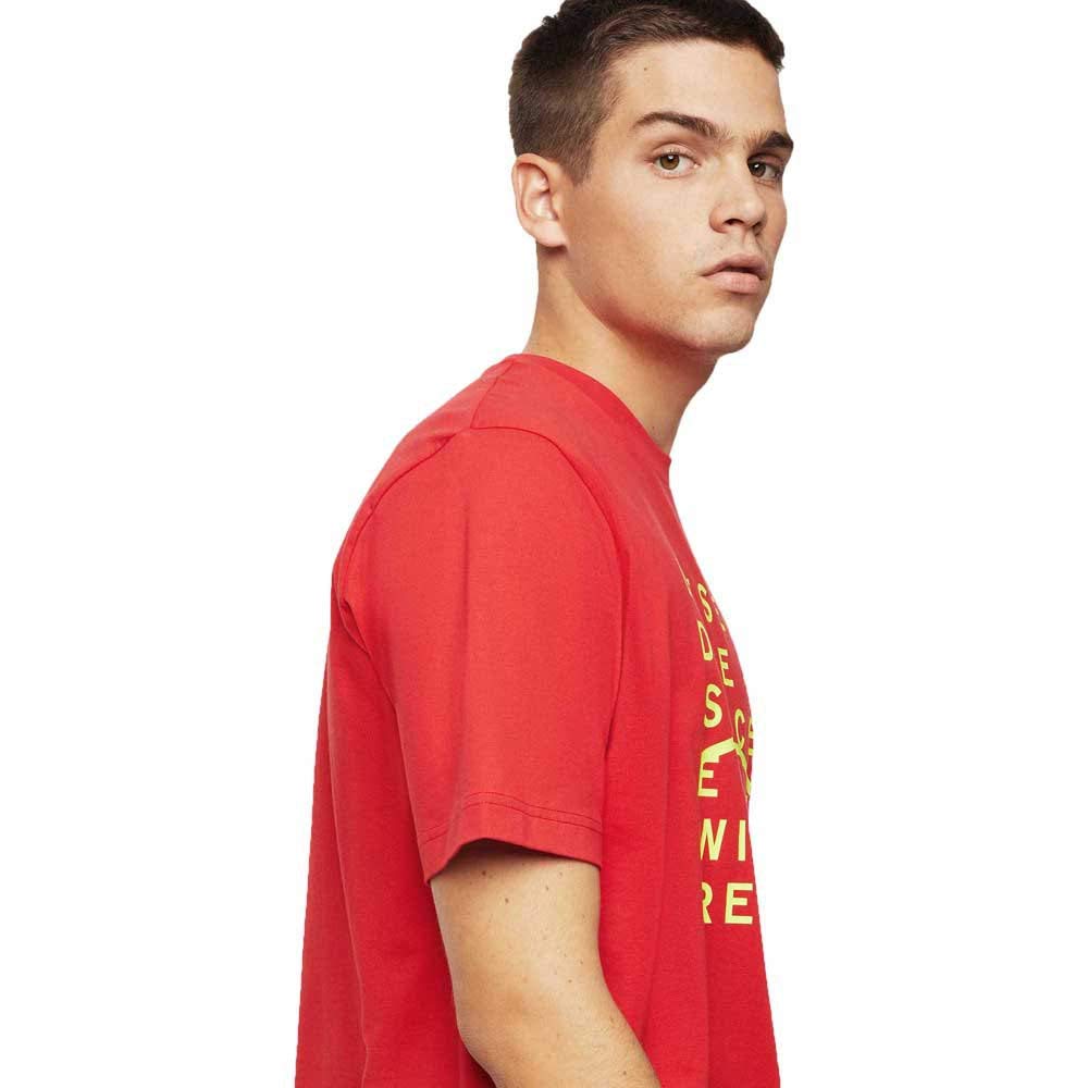 Diesel Men's Square Text Print T-Shirt 00S4EL0091A, Size Small, Red, 42A