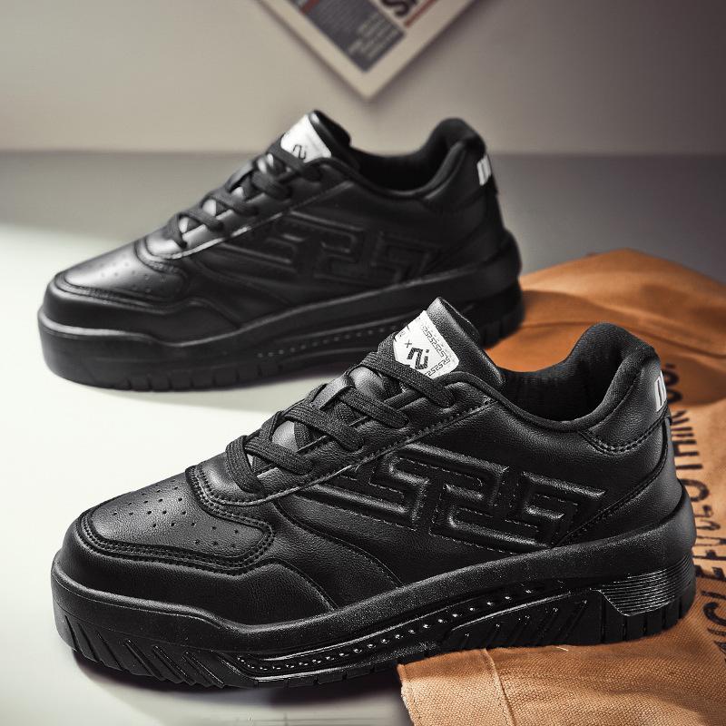 

Shoes men s 2025 autumn new national tide style retro versatile casual board shoes muffin round head sports shoes men 44 чёрный