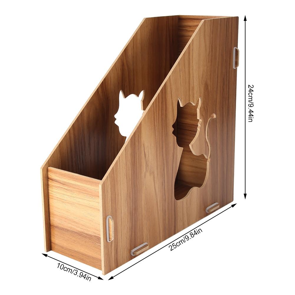 Modern Hollow Out Cat DIY Office Display Rack Magazine File Organizer Desktop Document Sorter