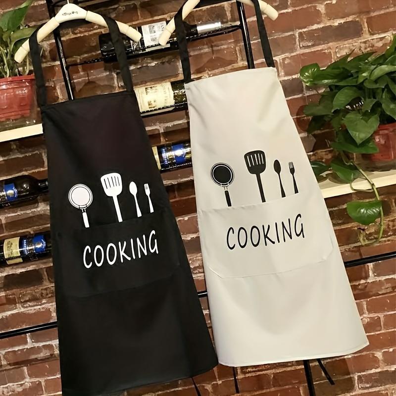 Adjustable Polyester Apron with Multifunctional Pockets for Kitchen Cooking, Baking, Barbecue, and Home Cleaning Durable Woven Fabric