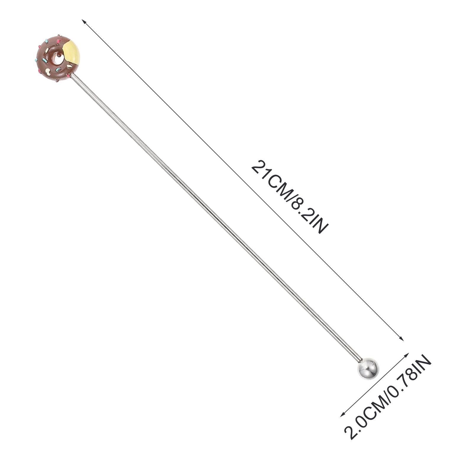 

2pcs Coffee Stirrer Set Doughnut Shape Reusable Mixing Rods For Cocktail Juice Milk Dishwasher Safe Bar Supplies Kitchen