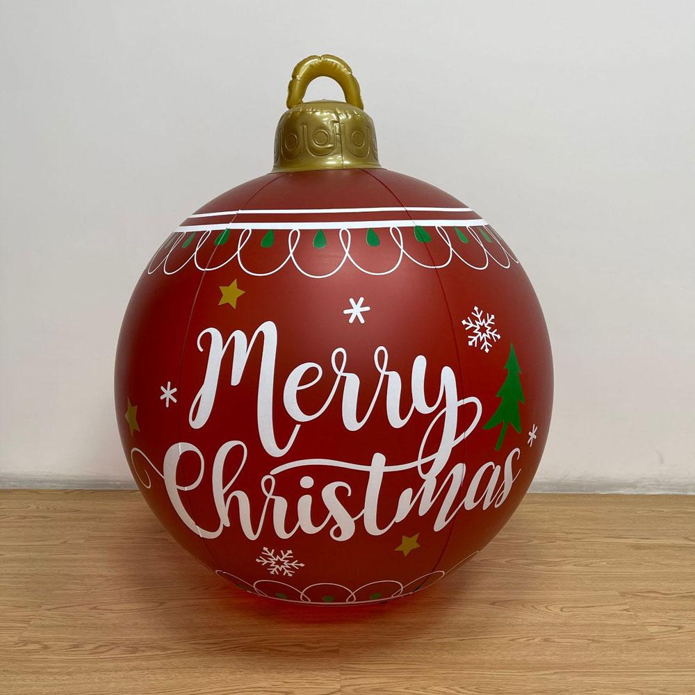 60CM Weihnachten Aufblasbare Dekorierte Kugeln Weihnachten Außen Weihnachtsbaum Dekorationen Aufblasbare Christbaumkugeln Spielzeug mit Licht