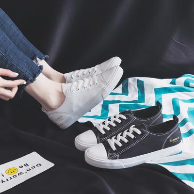 Little White Shoes Thin Versatile Women'S Shoes Flat Canvas Casual Shoes 6851