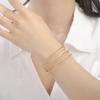 Cazador Minimalist Gold Plated Cuff Bracelets Stainless Steel Adjustable Women's Hand Bracelets Waterproof Jewelry Party Gift
