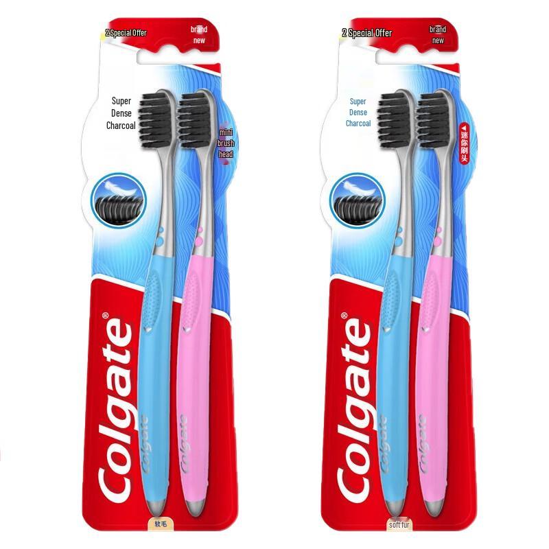Colgate Mini Charcoal Soft Toothbrushes, 4-Pack