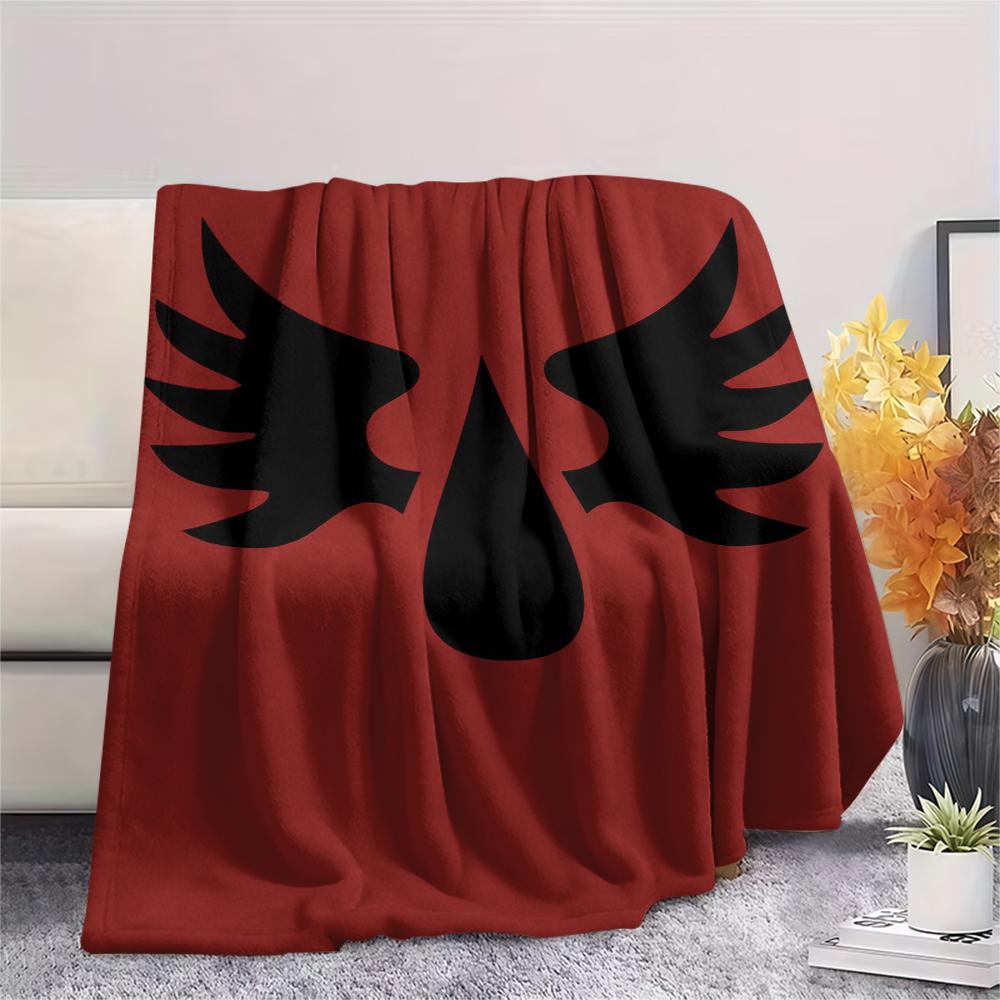 1Pc Blood Angels Cool Print Flannel Blanket, High Quality Comfortable for All Seasons, Home Decor, Warmth and Comfort, Perfect for Christmas Gifts 09