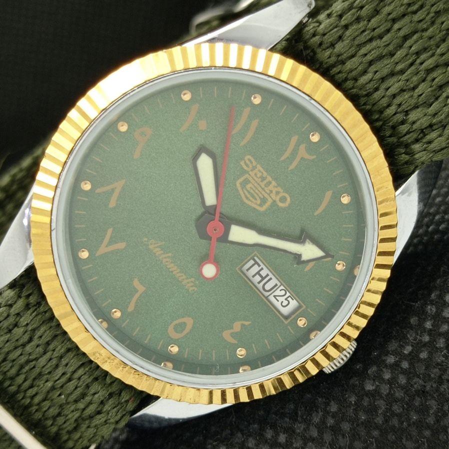 

SEIKO 5 AUTOMATIC MENS JAPAN REFURBISHED GREEN DIAL WATCH a425769-2 R1028-a425769