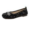 Large Size Sequined Beanie Shoes Women's Fashion Low Heel Mary Jane Shoes Women's