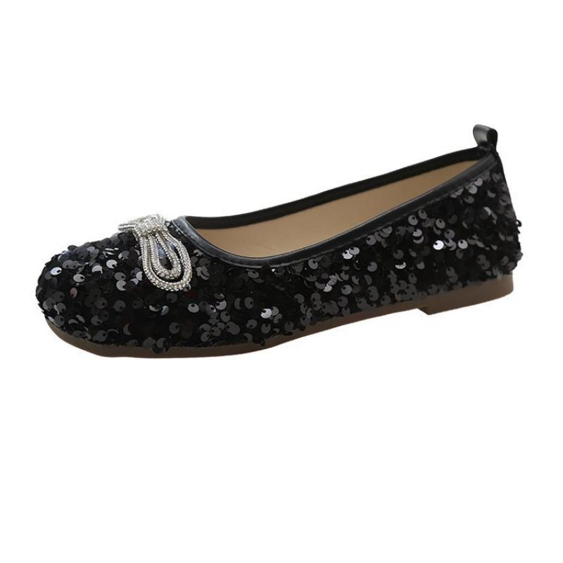 Large Size Sequined Beanie Shoes Women's Fashion Low Heel Mary Jane Shoes Women's