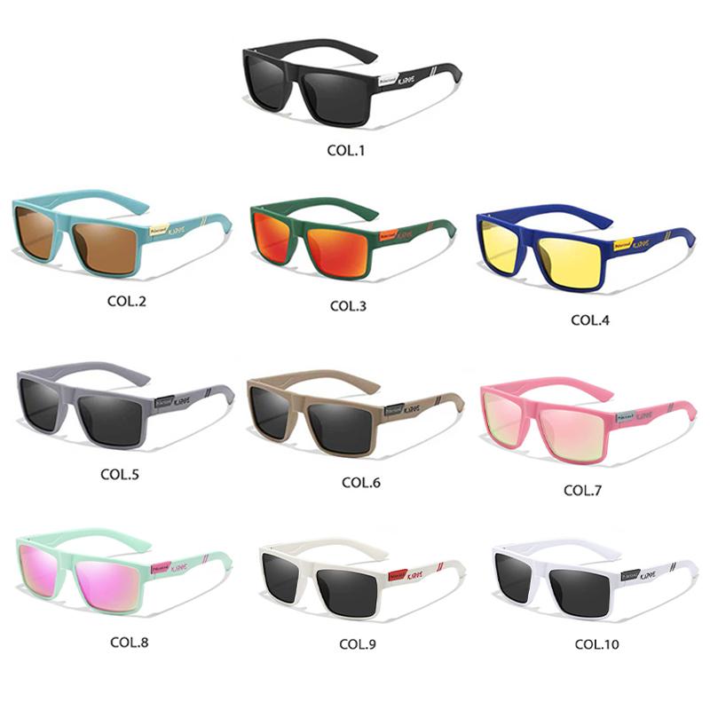 KAROS 2PCS Retro Square Sports Sun Glasses Lightweight UV400 for Fishing and Driving Unisex Vintage Outdoor Eyewear