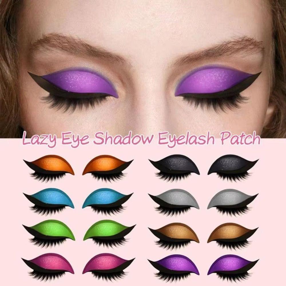 2 Paires Autocollant Maquillage Yeux Réutilisable 3-en-1 Maquillage Rapide Autocollants Maquillage Fête Facile pour Débutants