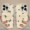Black Bowknot Heart Phone Case For iPhone 17 Air 16 15 14 13 12 11 Pro Max Plus Mini SE2020 2022 Shockproof Silicone Back Cover