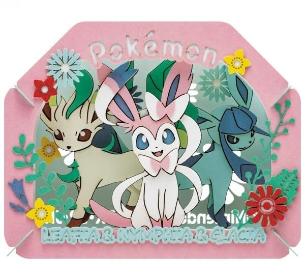 Ensky Pokemon PT-366 Leafeon, Sylveon, and Glaceon (Finished Size: H80 x W100 x D42mm, Paper)