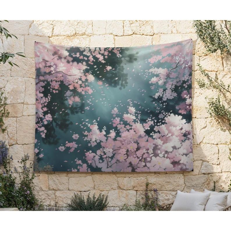 flowers tapestry 75x100 чёрный