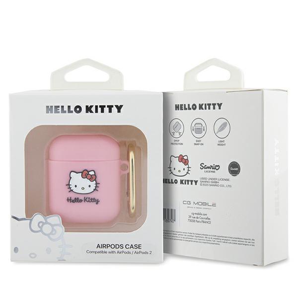 Hello Kitty HKA23DKHSP Airpods 1/2 Coverpink/pink Silicone 3D Kitty Head