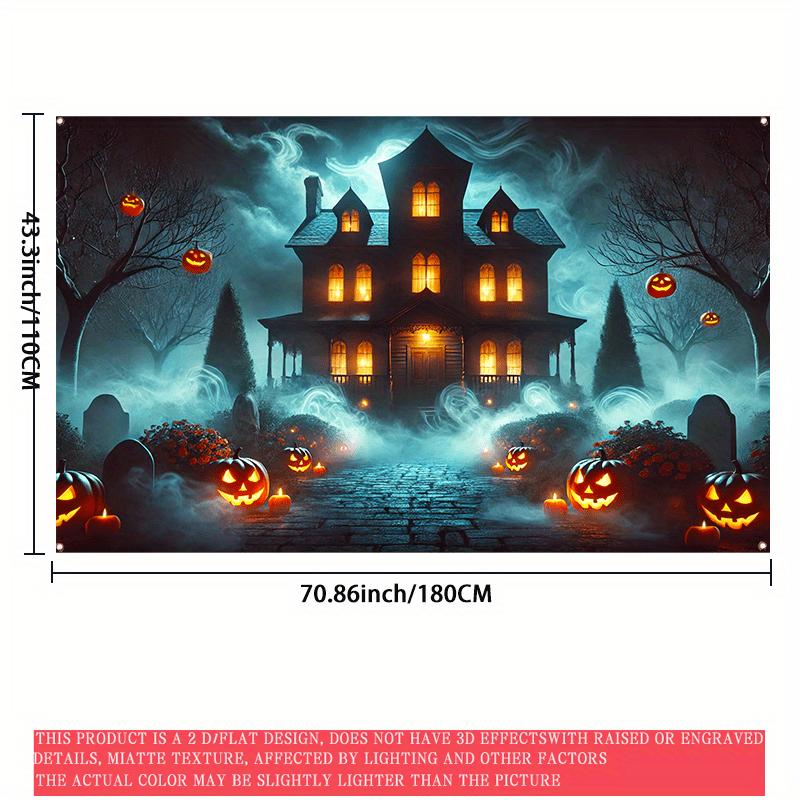 One 2D flat holiday decoration banner a large 71x43-inch Halloween background curtain for Halloween decorationzyc
