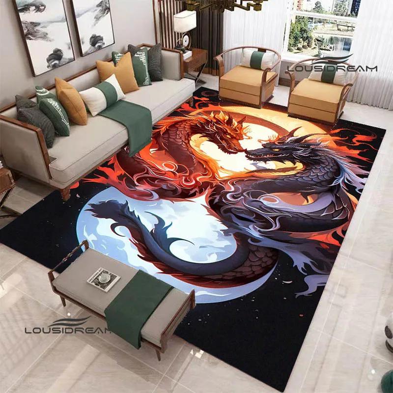 3D Retro dragon printed carpet kitchen mats Non -slip carpet outdoor carpets area rug bedroom decor birthday gift