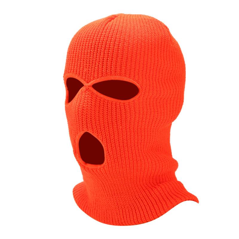 2025 New Fashion 3-Hole Knitted Full Face Cover Ski Mask Winter Balaclava Warm Knit Full Face Mask For Outdoor Sports
