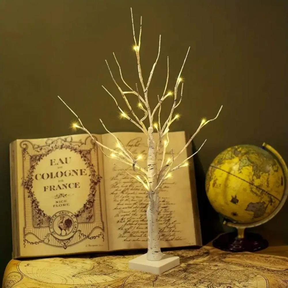 24 LED Easter tree, birch tree adjustable branches 3AA and USB power supply, bedroom decorative tree light 60cm