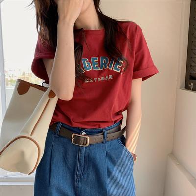 2025 Sommer Vintage Briefdruck Damen T-Shirts Harajuku Rundhals locker Lässig Y2K Harajuku Oberteile Grafik-Tees Damenbekleidung