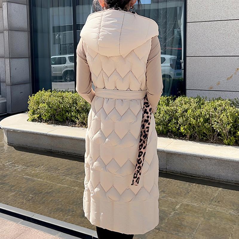 Plus Size Fashion Winter Long Vest Woman Coats Elegant Thick Warm Sleeveless Parka Women's Jackets