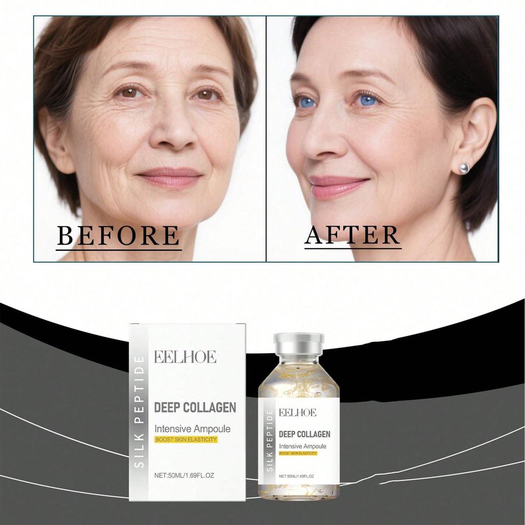 1Pc Anti-Wrinkle Serum, Peptide Essence Ampoule 50ml, Rich In Collagen And 30 Types Of Peptide Extra