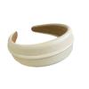 New Fashion Headband For Women Wide Side PU Leather Headwear Solid Color Casaul Hairband For Adult Hair Accessories