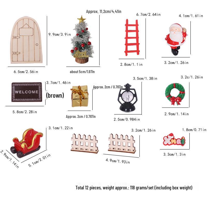 DIY Dollhouse Christmas Tree Porch Decoration Set