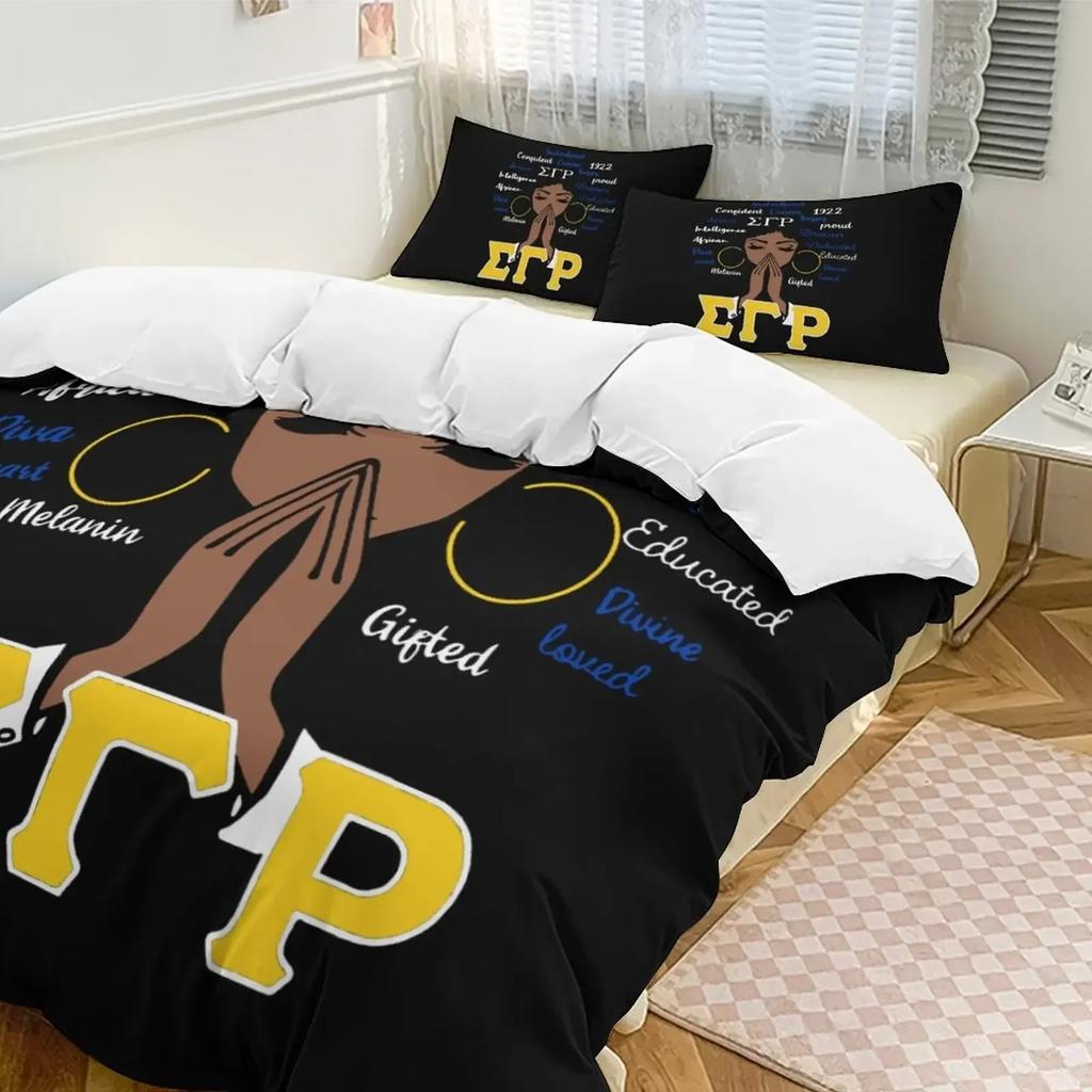 Sigma Sorority Gamma Rho Bedding Set Sgr Duvet Cover Bedroom Comforter Single Twin King Size Quilt Cover Home Textile