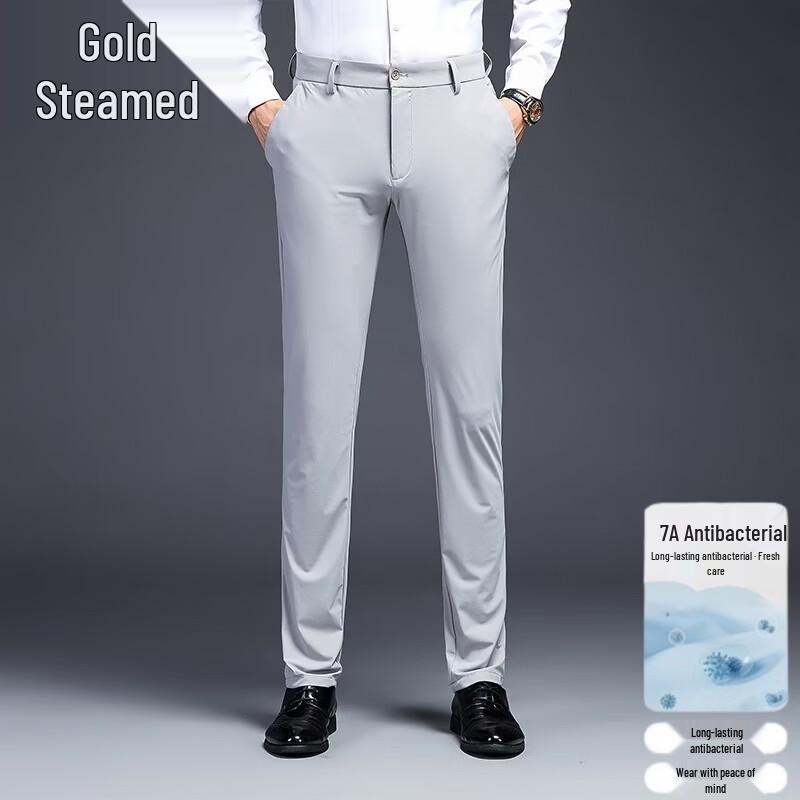

Мужские узкие прямые эластичные брюки в стиле business casual 40