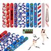 12pcs Baseball Slap Bracelets Kids Baseball Theme Birthday Party Decorations Cool Baseball Wrist Band Boys Sports Party Favors