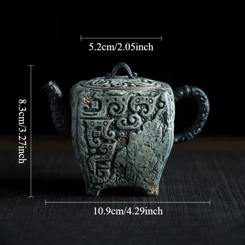 150ml Antique Ceramic Teapot Household High-end Animal Face Patterned Teapot Chinese Tea Set Tea Kettle Handmade