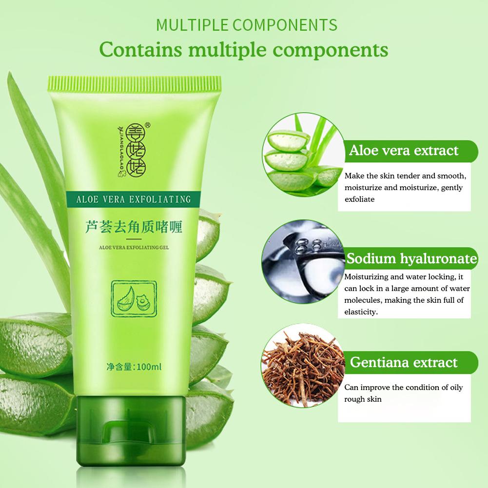 Aloe Vera Exfoliating Gel Peeling Whitening Moisturizing Beauty Skin Improve Care Sunscreen Rep R1O1
