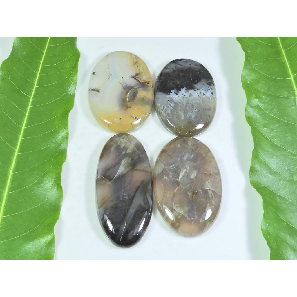 180Cts. Natural Turkish Stick Agate Oval Cabochon Loose Gesmtone 4 Pcs Lot A-206