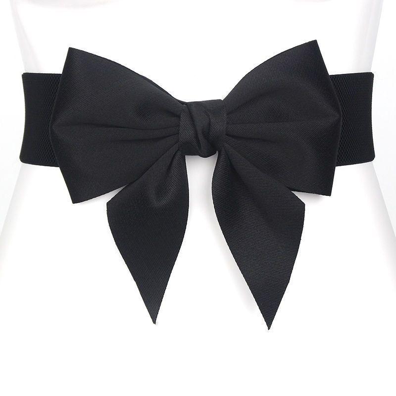 Double Beautiful Layer Bowknot Waist Belt In Soft Cotton With Elastic Fit For Women