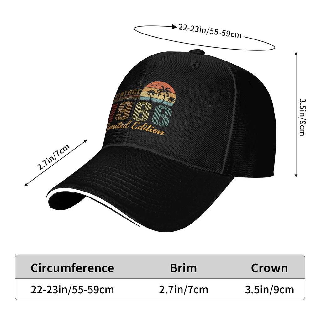 Vintage 1966 Limited Edition Classic 1966 Vintage Sun Baseball Cap Summer Unisex Men Design Trucker Hat Fishing Baseball Caps
