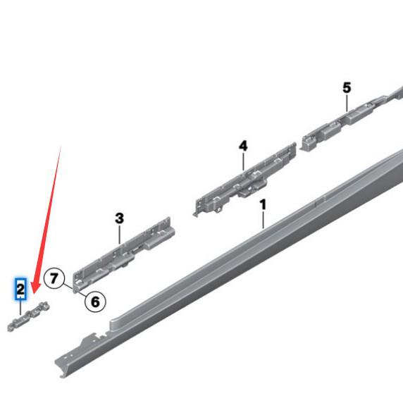 51777294887/888: Compatible BMW 3 Series F32/F33/F34GT Side Beam Bracket Clips