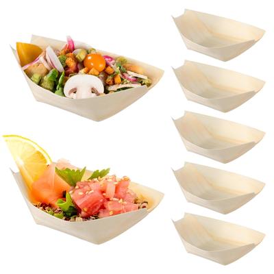 Amosfun Set of Wooden Sushi Sashimi Serving and Display Stands for and Perfect for Japanese Ryokan and Other Eating and Dining 100-Piece 3-Inch Boats,