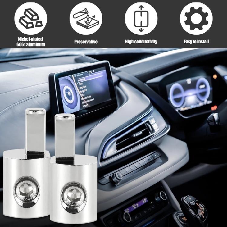 2Pcs Heavy Duty Tool Less 0GA to 4GA Vehicle Stereo Wire Terminals Adapters for Hassle Less Speaker System Installation
