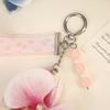 Färgglad Blommig Nyckelring Pärlor Väskhänge Ryggsäcksberlock Fjärilsorkidéhänge Barn